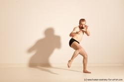 Underwear Martial art Man White Moving poses Athletic Short Blond Dynamic poses Academic